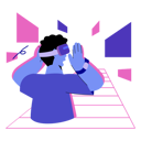 پیش‌نمایش فایل man-experiencing-metaverse-world-4762229 از پک متاورس