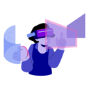 پیش‌نمایش فایل woman-experiencing-metaverse-technology-using-vr-headset-4762233 از پک متاورس