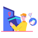 پیش‌نمایش فایل delivery-man-delivering-product-and-confirming-using-otp-4762259 از پک تجارت الکترونیک جلد 1