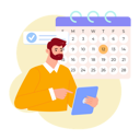 پیش‌نمایش فایل man-doing-online-appointment-booking-5599703 از پک قرار ملاقات