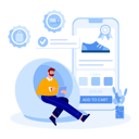پیش‌نمایش فایل boy-doing-online-shoe-shopping-5599761 از پک تجارت الکترونیک و خرید