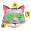 پیش‌نمایش فایل cat-money-face-4949313 از پک گربه – ایموجی‌ها