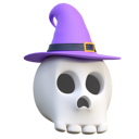 پیش‌نمایش فایل skull-wearing-witch-hat-6316338 از پک هالووین