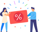 پیش‌نمایش فایل girl-and-guy-holding-discount-card-4906314 از پک مردم و گجت ها