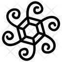 پیش‌نمایش فایل snowflake-art از پک آیکون‌های خطی دانه‌های برف هندسی ۱