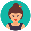 پیش‌نمایش فایل winking-girl-1 از پک آواتارهای دایره‌ای تخت