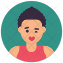 پیش‌نمایش فایل winking-girl از پک آواتارهای دایره‌ای تخت