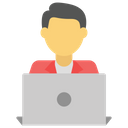 پیش‌نمایش فایل laptop-user-1 از پک آیکون‌های تخت کسب‌وکار ۱