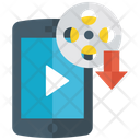 پیش‌نمایش فایل movie-downloading از پک آیکون‌های تخت موسیقی، سینما و فیلم‌سازی