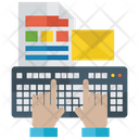 پیش‌نمایش فایل typing-letter از پک آیکون‌های تخت رسانه و ارتباطات