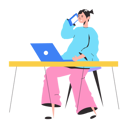 پیش‌نمایش فایل girl-working-online-at-home-8856165 از پک افراد