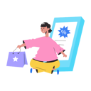 پیش‌نمایش فایل woman-getting-online-discount-8856093 از پک افراد