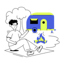 پیش‌نمایش فایل boy-sitting-outside-camper-van-9113090 از پک کمپینگ