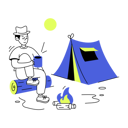 پیش‌نمایش فایل man-drinking-coffee-at-camping-site-9113074 از پک کمپینگ