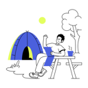 پیش‌نمایش فایل man-sitting-outside-camp-9113104 از پک کمپینگ