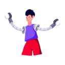 پیش‌نمایش فایل boy-with-prosthesis-arm-9139594 از پک ربات