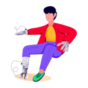 پیش‌نمایش فایل boy-with-robotic-arm-9139612 از پک ربات