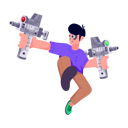 پیش‌نمایش فایل man-with-robotic-gun-9139604 از پک ربات