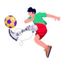 پیش‌نمایش فایل prosthetic-boy-with-bionic-leg-playing-football-9139614 از پک ربات