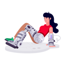 پیش‌نمایش فایل prosthetic-girl-with-robot-leg-9139599 از پک ربات