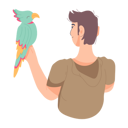 پیش‌نمایش فایل boy-playing-with-parrot-9264363 از پک فعالیت روزانه
