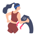 پیش‌نمایش فایل girl-running-on-treadmill-9264333 از پک فعالیت روزانه