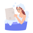 پیش‌نمایش فایل girl-take-a-bath-and-reading-book-9264321 از پک فعالیت روزانه