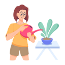 پیش‌نمایش فایل girl-watering-plant-at-home-9264304 از پک فعالیت روزانه