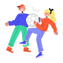 پیش‌نمایش فایل couple-playing-football-9349465 از پک دوستان و مهمانی
