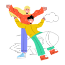 پیش‌نمایش فایل rocket-riding-9349437 از پک دوستان و مهمانی