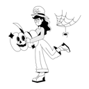 پیش‌نمایش فایل girl-with-witch-costume-9310073 از پک هالووین