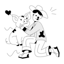 پیش‌نمایش فایل male-farmer-with-pig-9673286 از پک مزرعه