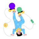 پیش‌نمایش فایل clown-headstand-9696306 از پک دلقک
