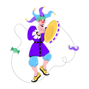 پیش‌نمایش فایل clown-tambourine-9696304 از پک دلقک