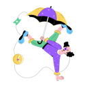 پیش‌نمایش فایل clown-umbrella-9696315 از پک دلقک