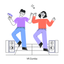 پیش‌نمایش فایل couple-doing-vr-zumba-11740793 از پک واقعیت افزوده