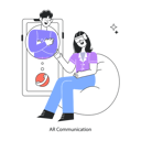 پیش‌نمایش فایل employee-doing-online-communication-using-vr-glasses-11740780 از پک واقعیت افزوده