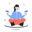 پیش‌نمایش فایل employee-using-vr-controllers-11740784 از پک واقعیت افزوده