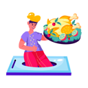 پیش‌نمایش فایل chef-serving-roasted-chicken-through-food-app-12174489 از پک آماده‌سازی غذا