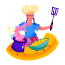 پیش‌نمایش فایل girl-cooking-tasty-food-12174465 از پک آماده‌سازی غذا