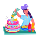 پیش‌نمایش فایل girl-decorating-cake-12174488 از پک آماده‌سازی غذا