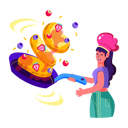 پیش‌نمایش فایل girl-making-pancakes-12174470 از پک آماده‌سازی غذا