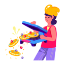 پیش‌نمایش فایل girl-making-waffles-12174483 از پک آماده‌سازی غذا