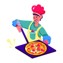 پیش‌نمایش فایل italian-chef-cooking-pizza-12174473 از پک آماده‌سازی غذا