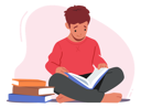 پیش‌نمایش فایل boy-reading-book-and-preparing-for-exams-4538661 از پک آموزش و پرورش