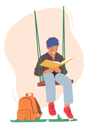 پیش‌نمایش فایل boy-reading-book-at-school-swing-4538662 از پک آموزش و پرورش