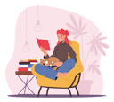 پیش‌نمایش فایل girl-reading-book-while-sitting-on-armchair-4538652 از پک آموزش و پرورش