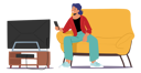 پیش‌نمایش فایل girl-watching-tv-while-sitting-on-couch-4538653 از پک آموزش و پرورش