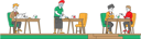 پیش‌نمایش فایل people-sitting-at-disinfected-cafe-4662264 از پک غذا و نوشیدنی