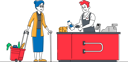 پیش‌نمایش فایل senior-female-customer-with-shopping-basket-stand-in-supermarket-4662256 از پک غذا و نوشیدنی